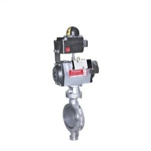 Valve à papillon pneumatique excentrique triple en acier inoxydable haute performance