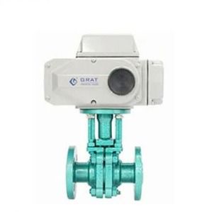 Valve à bille électrique DN15 à connexion de bride Valve à bille au fluor avec actionneur électrique