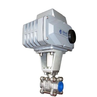 DC24V 3PC fil en acier inoxydable type actionneur électrique soupape à bille de contrôle