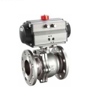Valve à bille à vide à l'extrémité de la bride en acier inoxydable avec actionneur pneumatique
