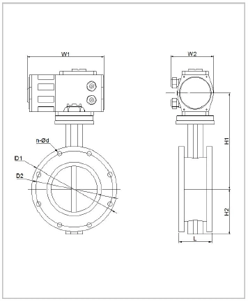 DN40 - DN1000 Actuateur électrique à l'épreuve des explosions PTFE Type de bride pour soupape papillon 1