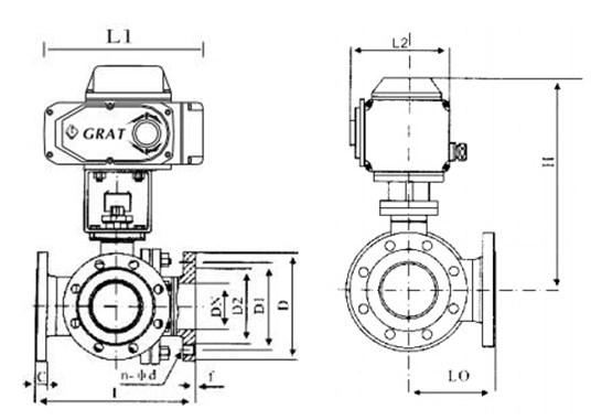 Valve à bille électrique flottante à trois voies résistante aux produits chimiques Dn80 au fluor 1
