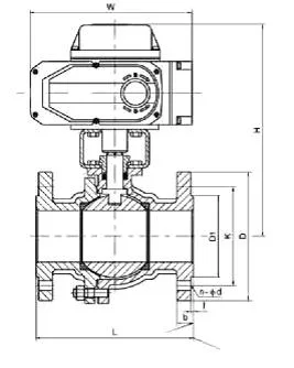 Valve à bille de commande électrique de raccordement à la bride en acier inoxydable 1