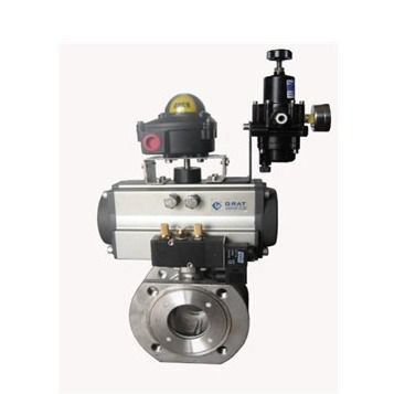 Dn15 - Dn600 Valve à bille pneumatique Valve de commande à bille à encas en acier inoxydable