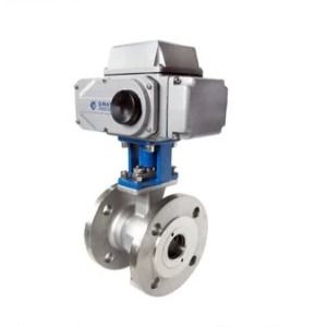 Valve à bille de raccordement à bride électrique en acier inoxydable à haute température