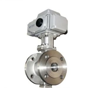 Flange en acier inoxydable à haute température à travers une soupape à bille électrique