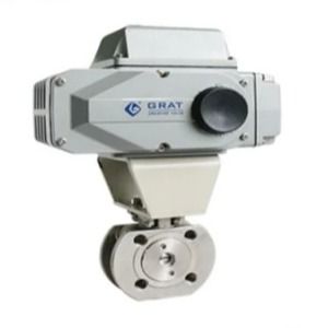 Valve à bille électrique proportionnelle à haute température en PTFE scellée en V